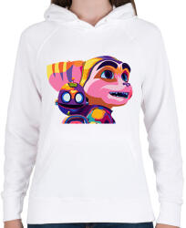 printfashion Rachet and Clank - Női kapucnis pulóver - Fehér (7028358)