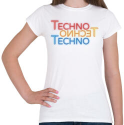 printfashion Techno - Neon - Női póló - Fehér (6582845)
