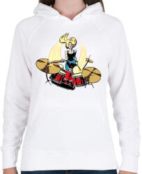 printfashion Dobolás - Női kapucnis pulóver - Fehér (1285849)