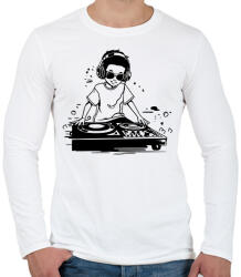 printfashion dj - Férfi hosszú ujjú póló - Fehér (16211009)
