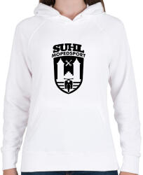 printfashion Simson Suhl Mopedsport Schwalbe Logó (v. 2) - Női kapucnis pulóver - Fehér (16197805)