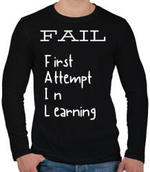 printfashion FAIL - First Attempt to Learning - Férfi hosszú ujjú póló - Fekete (2471144)