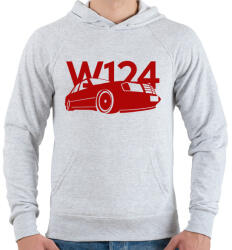 printfashion Mercedes w124 - Férfi kapucnis pulóver - Sport szürke (761535)