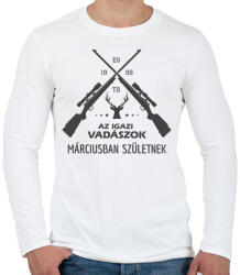printfashion Az igazi vadászok - Férfi hosszú ujjú póló - Fehér (6232568)