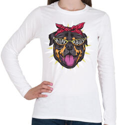 printfashion Bulldog - rockabilly - Női hosszú ujjú póló - Fehér (5501290)