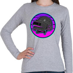 printfashion PUBG sisak - Női hosszú ujjú póló - Sport szürke (828136)