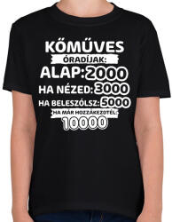 printfashion Kőműves óradíjak - Gyerek póló - Fekete (9398933)