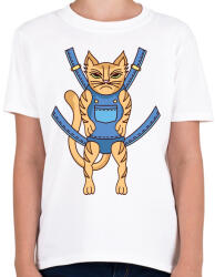 printfashion Mérges macska - Gyerek póló - Fehér (4168154)