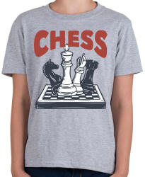 printfashion Sakk - Chess - Gyerek póló - Sport szürke (7313489)