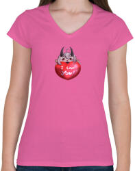 printfashion I love you - Női V-nyakú póló - Rózsaszín (15576484)