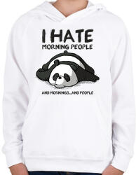 printfashion Antiszociális panda - Gyerek kapucnis pulóver - Fehér (2107692)