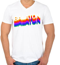 printfashion Balaton - Férfi V-nyakú póló - Fehér (13189083)