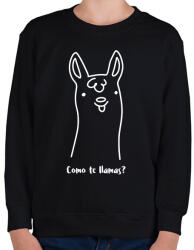 printfashion Como te llamas - Gyerek pulóver - Fekete (10156052)