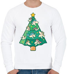 printfashion Unikornis karácsonyfa - Férfi pulóver - Fehér (14723941)