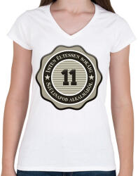 printfashion 11 - Női V-nyakú póló - Fehér (7305809)