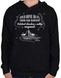 printfashion Gárdonyi Géza - Balaton - Gyerek kapucnis pulóver - Fekete (7345313)