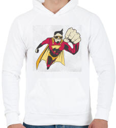 printfashion Szupermenő - szuper - Férfi kapucnis pulóver - Fehér (4608810)