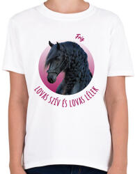 printfashion Lovas szív - Fríz - Gyerek póló - Fehér (7188122)