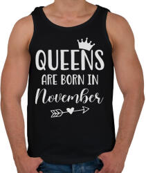 printfashion QUEENS are born in November - Férfi atléta - Fekete (5499744)