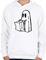 printfashion Halloween-i szellem - Gyerek kapucnis pulóver - Fehér (1861687)