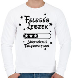 printfashion Feleség leszek Lánybúcsú folyamatban - Férfi pulóver - Fehér (16485009)