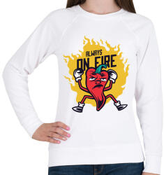 printfashion Chilli paprika - Always on fire - Női pulóver - Fehér (4302026)