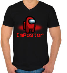 printfashion impostor - Férfi V-nyakú póló - Fekete (15490511)