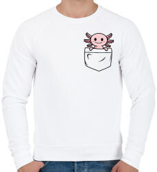 printfashion Axolotl zsebben - Férfi pulóver - Fehér (10872196)