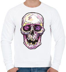 printfashion Koponya vízfestek - Férfi pulóver - Fehér (1495170)