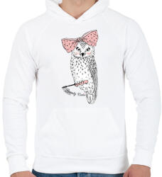 printfashion Beauty Owl - Férfi kapucnis pulóver - Fehér (1248295)