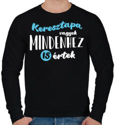 printfashion Keresztapa vagyok - fehér - Férfi pulóver - Fekete (7113308)