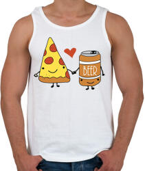 printfashion Pizza és sör - Férfi atléta - Fehér (13142456)