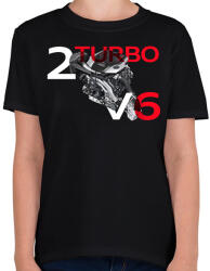 printfashion Audi BiTurbo - Gyerek póló - Fekete (2114360)