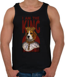 printfashion I am the king - kutya - Férfi atléta - Fekete (7073291)