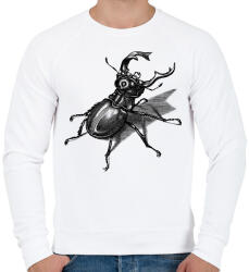 printfashion Szarvasbogár - vonalrajz - Férfi pulóver - Fehér (9411063)