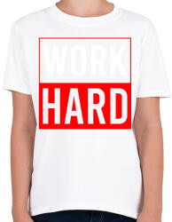 printfashion Work hard - Gyerek póló - Fehér (2026994)