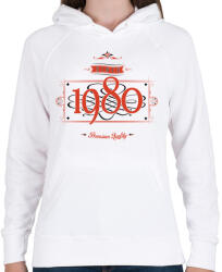 printfashion since-1980-red-black - Női kapucnis pulóver - Fehér (530218)