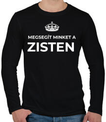 printfashion MEGSEGÍT MINKET A ZISTEN - Férfi hosszú ujjú póló - Fekete (10883534)