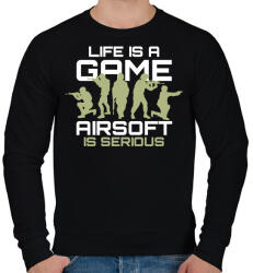 printfashion Airsoft is serious - Férfi pulóver - Fekete (15531185)