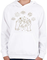 printfashion Mystic space 2 - Gyerek kapucnis pulóver - Fehér (6274972)