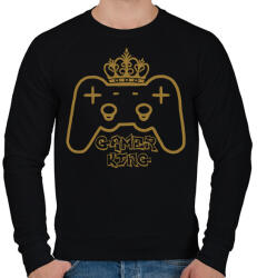 printfashion Gamer king - Férfi pulóver - Fekete (5324534)