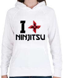 printfashion I love Ninjutsu - Női kapucnis pulóver - Fehér (9446940)