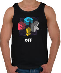 printfashion FUCK OFF - Férfi atléta - Fekete (10445294)