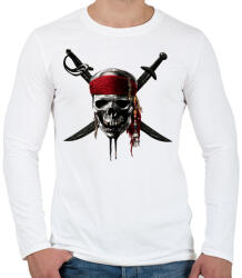 printfashion Kalóz koponya - Férfi hosszú ujjú póló - Fehér (435686)