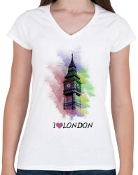 printfashion london - Női V-nyakú póló - Fehér (1389758)