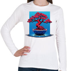 printfashion DSL - (8) a bit of BONSAI - Női hosszú ujjú póló - Fehér (15854108)