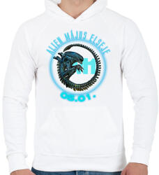 printfashion alien_plo01 - Férfi kapucnis pulóver - Fehér (14149792)
