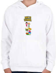 printfashion Back to school - Gyerek kapucnis pulóver - Fehér (14095427)