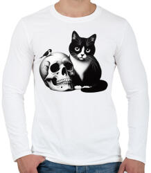 printfashion Cica - Férfi hosszú ujjú póló - Fehér (15168466)