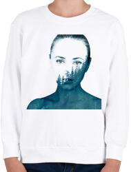 printfashion Double exposure Girl - Gyerek pulóver - Fehér (1617608)
